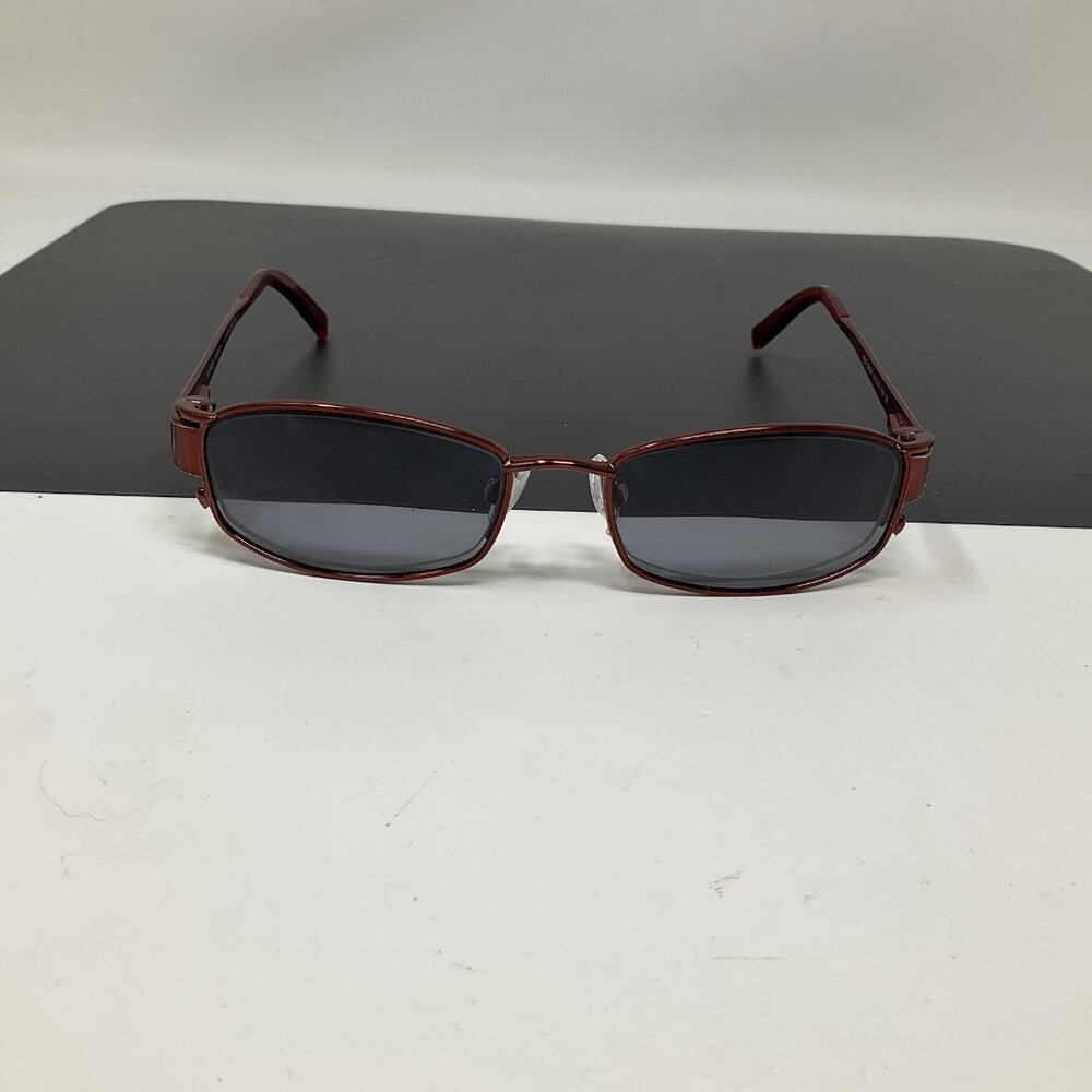 EasyClip S2501 30 Eyeglasses Grame 51-18-135 Frames Cranberry Silver Easy Clip